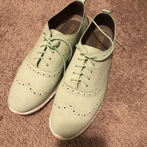 Women Cole haan seafoam green zero gravity oxford